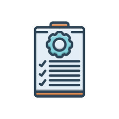 Color illustration icon for requirement