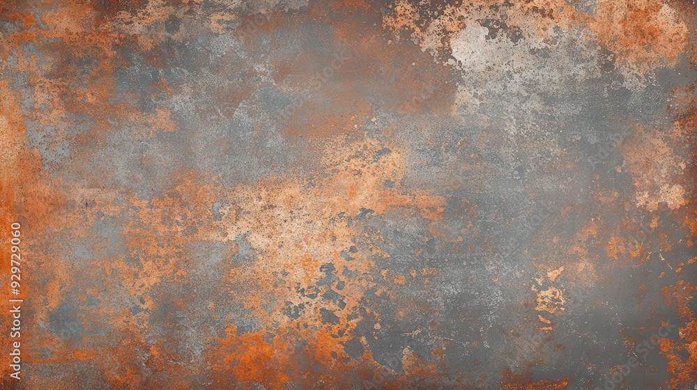 Poster a textured surface with rust-like orange and gray patterns, ideal for backgrounds or designs.