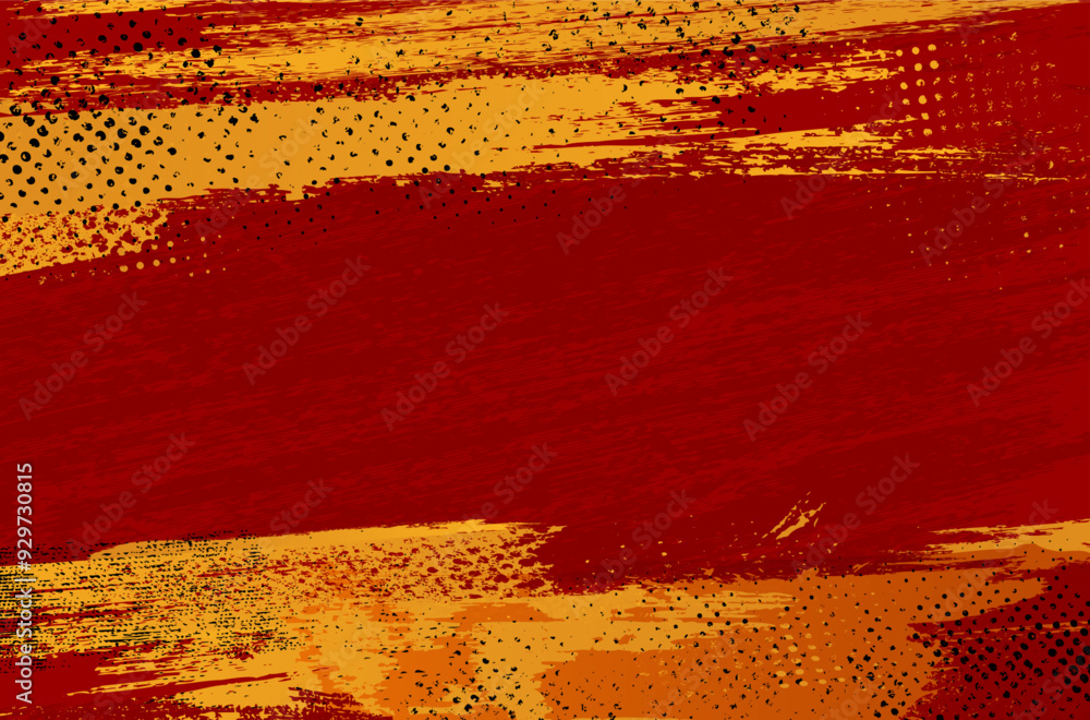 Poster grungy scratchy halftone yellow and red texture background