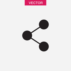 Share icon vector illustration. Sharing sign flat black trendy style illustration for web and app..eps
