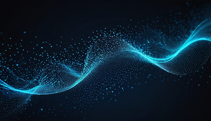 Naklejka premium Particles creating waves