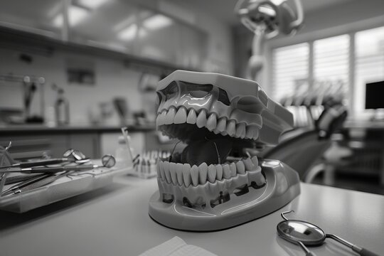 Dental jaw in the dentist's office.