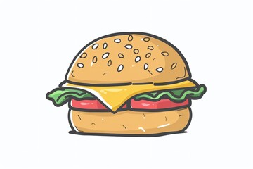 ai generative cartoon art burger