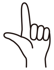 Obraz premium 手のベクターイラスト。ハンドサイン、指、線