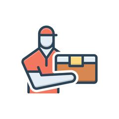 Color illustration icon for courier