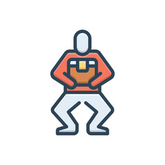 Color illustration icon for carry box