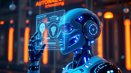 Smart city digital world metaverse, 3D AI artificial intelligence robot engineer digital technology security power energy sustainable environment technology futuristic interface.