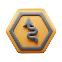 Traffic Sign And Symbol 3D Icon or Road sign 3d icon