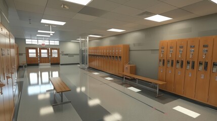 Locker rooms in schools provide students with a space to change for physical education classes and sports activities.