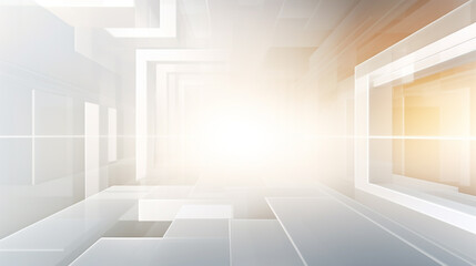 Fototapeta premium Modern white square tech corporate abstract technology background design banner pattern presentation background web template. material in white squares shapes in random geometric pattern. 