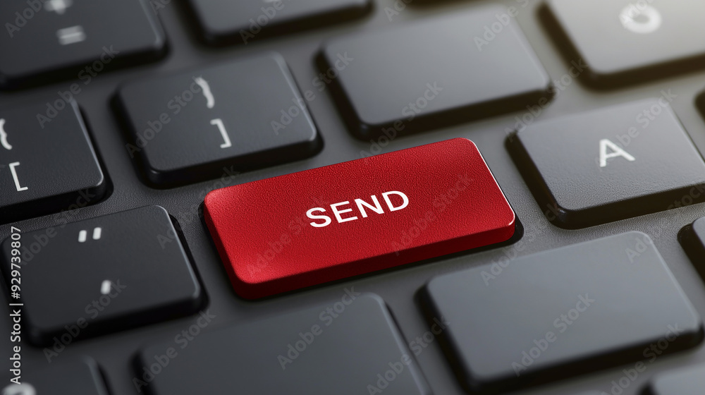 Fototapete send text written on keyboard button