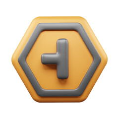 Traffic Sign And Symbol 3D Icon or Road sign 3d icon