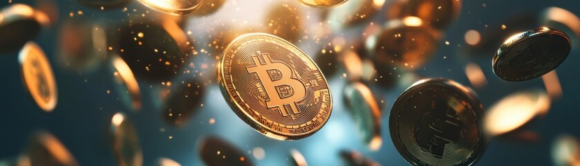 Coins pouring into a digital wallet, online savings, 3D illustration