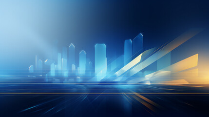 technology usage in business and finance sectors. Abstract digital high tech city design for banner business dark background. Financial business technology hologram concept.