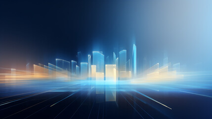 Naklejka premium Abstract digital high tech city design for banner business dark background