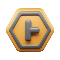 Traffic Sign And Symbol 3D Icon or Road sign 3d icon