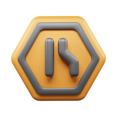 Traffic Sign And Symbol 3D Icon or Road sign 3d icon