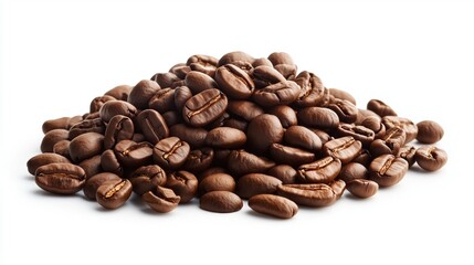 Fototapeta premium a pile of coffee beans on a white background