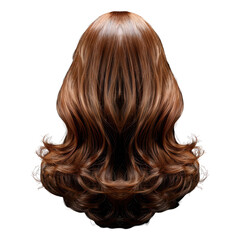 Fototapeta premium Chic Hair Wig with Contemporary Style - Front View, Isolated Isolated on Transparent or White Background, PNG