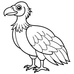 Cartoon vulture line art vector illustration