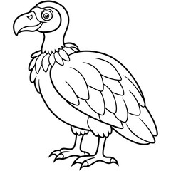Cartoon vulture line art vector illustration
