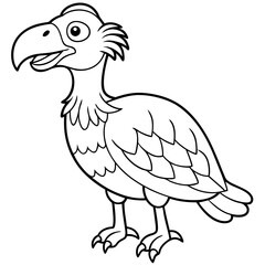 Cartoon vulture line art vector illustration