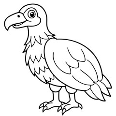 Cartoon vulture line art vector illustration