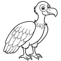 Cartoon vulture line art vector illustration