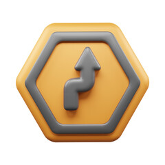 Traffic Sign And Symbol 3D Icon or Road sign 3d icon