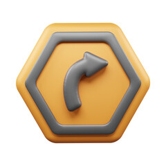Traffic Sign And Symbol 3D Icon or Road sign 3d icon