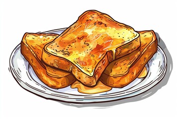 ai generative cartoon art french toast