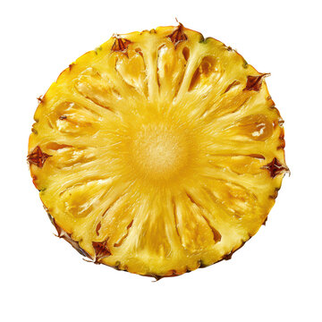 Pineapple Slice White Background Ultra HD Isolated on Transparent or White Background, PNG
