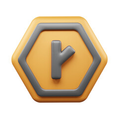 Traffic Sign And Symbol 3D Icon or Road sign 3d icon