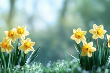 Obraz premium Vibrant Spring Flowers with Blurred Background