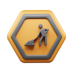 Traffic Sign And Symbol 3D Icon or Road sign 3d icon