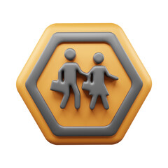 Traffic Sign And Symbol 3D Icon or Road sign 3d icon