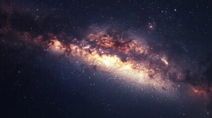 Obraz premium Milky Way Galaxy with Scattered Stars in a Night Sky