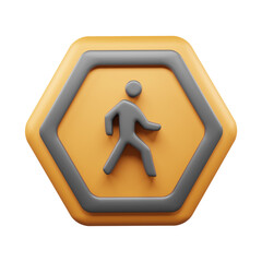 Traffic Sign And Symbol 3D Icon or Road sign 3d icon