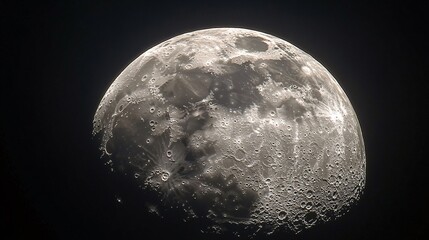Nighttime close-up of the full moon, revealing intricate details and craters against a black backdrop.
