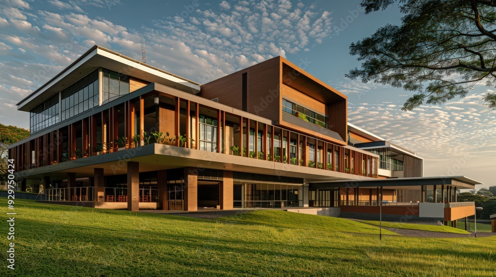 Poster the school building's design and architecture reflect its commitment to creating a conducive learnin