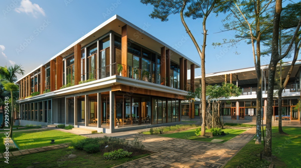 Poster the school building's design and architecture reflect its commitment to creating a conducive learnin
