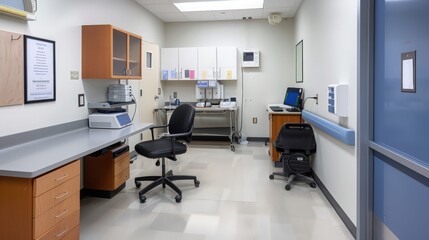The school building's nurse's office provides care and health services, ensuring student well-being