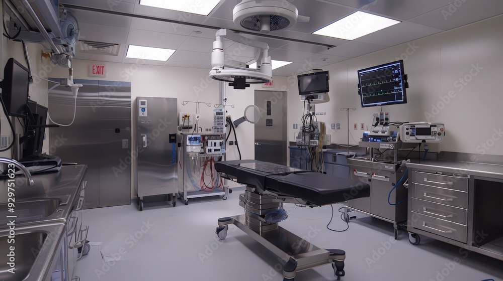 Poster the surgery room is equipped with advanced endoscopic tools, providing high-definition imaging and p