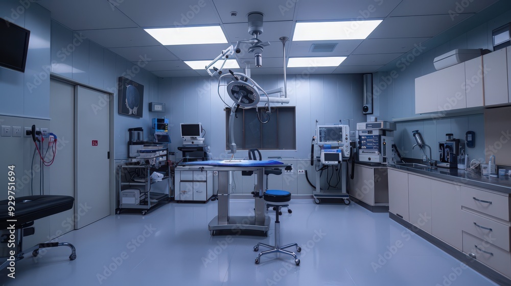 Poster the surgery room is equipped with advanced endoscopic tools, providing high-definition imaging and p