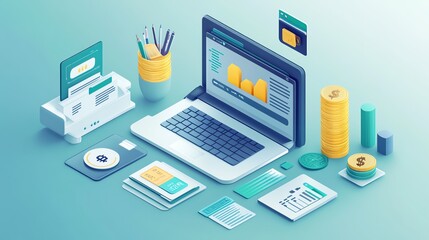 Illustration of digital wallet with personalized budgeting advice, showcasing AIdriven finance tools, Wallet AI budgeting, AIpowered finance