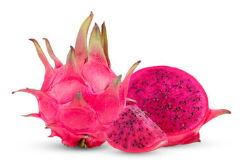 Dragon fruit, pitaya isolated on transparent png