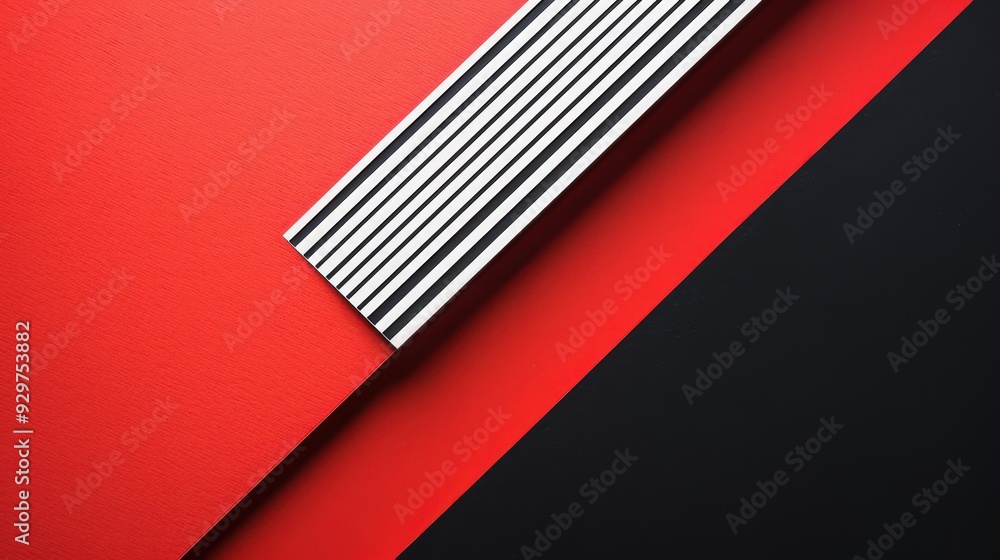 Poster this background showcases a minimalist schematic design with white lines on a striking red and black