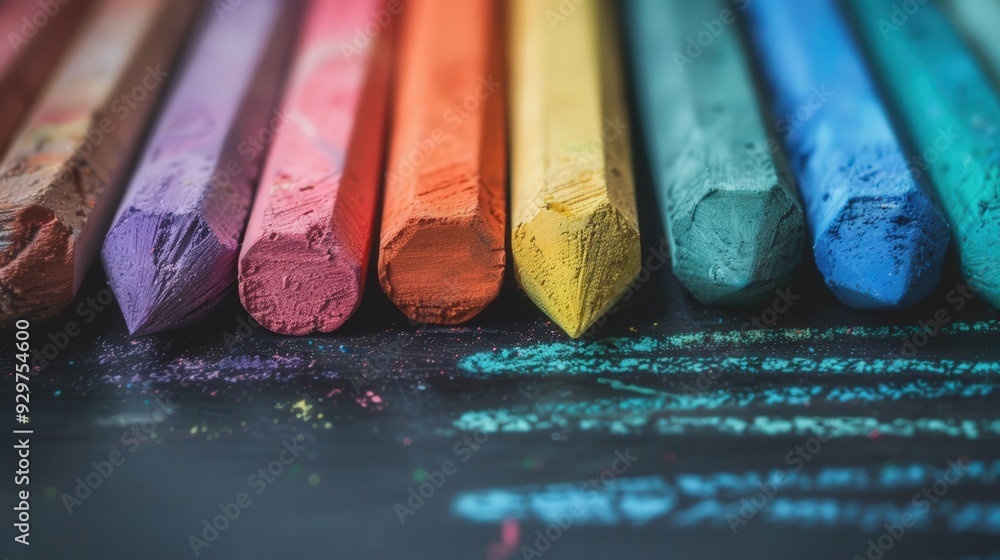 Aufkleber utilizing colored chalks to emphasize key points and create visual hierarchy in educational presenta