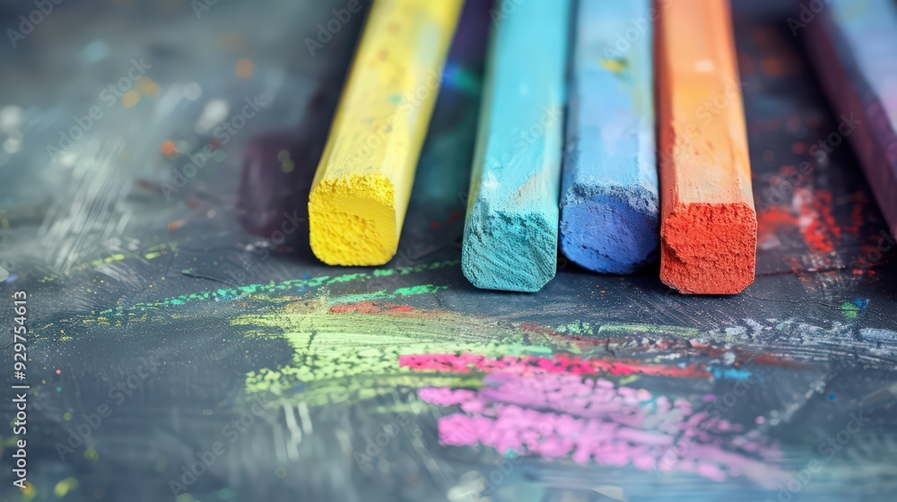 Aufkleber utilizing colored chalks to emphasize key points and create visual hierarchy in educational presenta