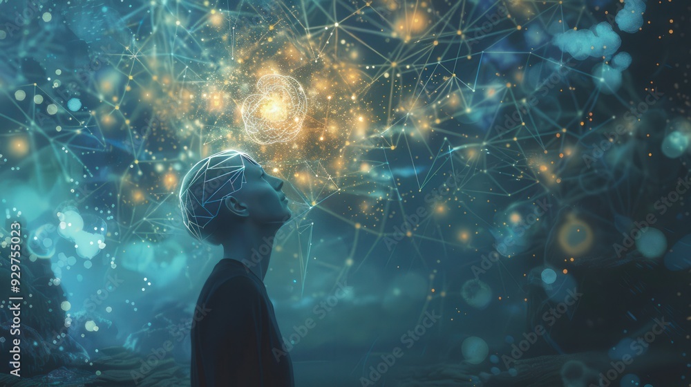 Poster utilizing mind mapping techniques to visually organize thoughts and connections, enhancing cognitive